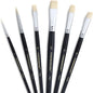 Transon Paint Brush Set 6pcs Art Painting Flexible Bristle for Acrylic Watercolor Gouache Oil Leather Canvas and Face Painting