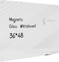 Magnetic Glass Whiteboard - Glass Dry Erase Board 48"x36" Large Frameless Glass Board for Walls Office School and Home, Gray