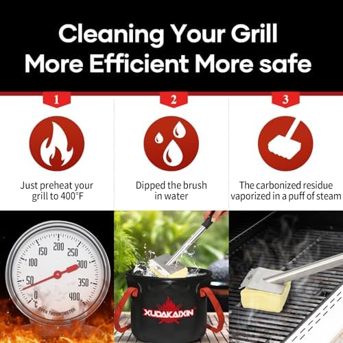 XUDAKAIXIN Grill Brush Bristle Free, BBQ Replaceable Scraper Cleaning Head - Image 5