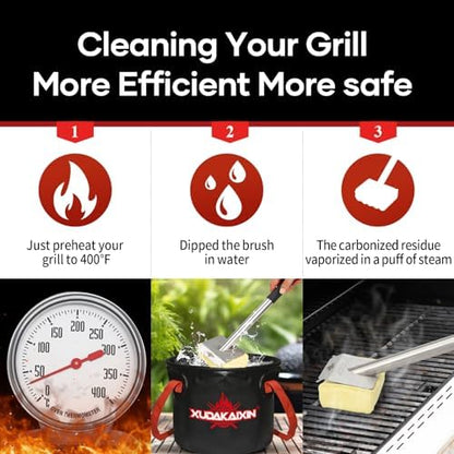 XUDAKAIXIN Grill Brush Bristle Free, BBQ Replaceable Scraper Cleaning Head - Image 5