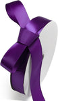 1" x 100 Yards Regal Purple Polyester Satin Ribbon Single Faced Bulk Fabric Ribbons for Gift Wrapping, Crafting, Bows Making, Flower Bouquet, Wedding, Home Decor