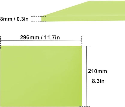 4 Pcs 8.5"x11" Rubber Carving Blocks, A4 Linoleum Blocks, Stamp Carving Blocks for Printmaking, Linocut Artists, Crafts and More,(Green) by KUKLIPJIM.