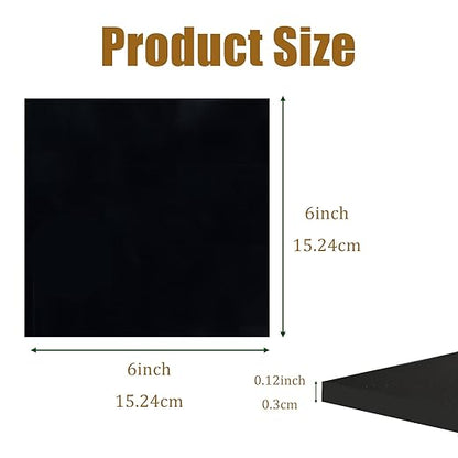 4 Pieces Neoprene Rubber Pads with Adhesive Backing 1/8 in Thick x 6 in x 6 in, Anti Vibration Pads, Rubber Block for Anti-Slip, Shock Absorption, Protection