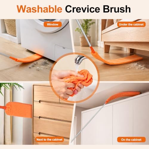 Cobweb Duster with Extension Pole, Pole5-Piece Spider Web Brush with Pole Kit - Image 6