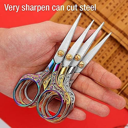 Embroidery precision scissors-Glexal 5 Inch Vintage Scissors-2 pack,Ultra Sharp Blade Shears,scotch small crafts scissors for multi purpose…