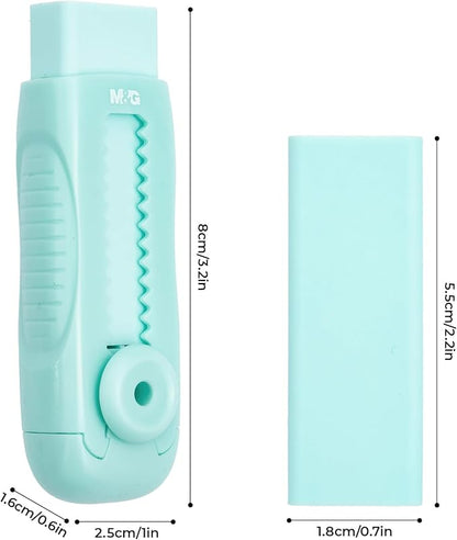 M&G 4 Pcs Cute Erasers for Kids Sliding Retractable Pencil Erasers, Push Pull Design Cute Erasers Stationery Supplies for Kids Back to School Supplies for Office