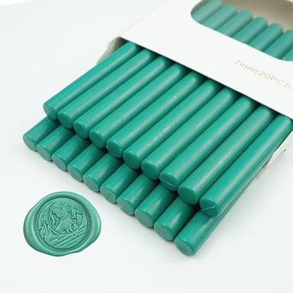 Wax Seal Stick, Ioggtser 20PCS Mini Glue Gun Wax Seal Stick for Wax Seal Stamp, Sealing Wax Sticks for Wedding Invitations, Cards, Envelopes (Olive Green)