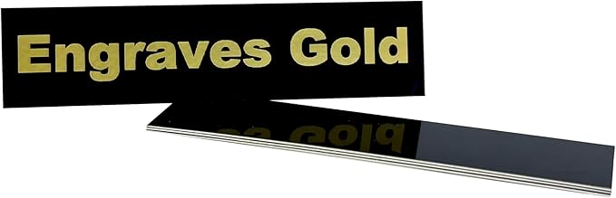 Blank Metal Plates for Laser Engraving - 4 Pack | Aluminum Sheets 0.020" Thick | CO2, Diode, Fiber Laser Compatible | Multiple Sizes & Colors (Black (engraves gold), 1x6.25 inch)