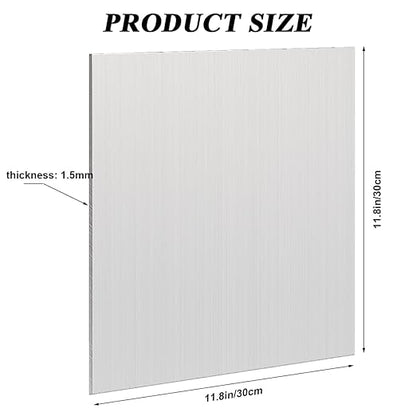 1 Pack 5052 H32 Aluminum Sheet Metal 12” x 12”x 1/16”(0.06") Flat Plain Thin Aluminum Plate Covered with Protective Film, Rectangle Metal Plate for Crafting lndustry, 1.5mm