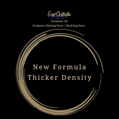 3D Sculpture Painting Paste|Texture Paste|Decorative Plaster|Ready to Use|Unique Colors|Ideal for Artwork|Stencil|Flowers|Texture|Art Relief|New Formula| 6 oz (Metallic Gold)