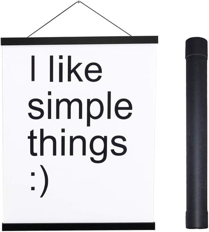 Artmag Magnetic Poster Hanger Frame, 16x24 16x22 16x20 Light Wood Wooden Magnet Canvas Artwork Print Poster Hangers Frames Hanging Kit (Black, 16")