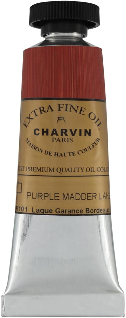 Charvin Extra Fine Oil Paint, Purple Madder Lake 20 mL - Triple-Milled, Rich Texture, Poppy Oil-Based, Light-Fast, Handmade, Archival Quality