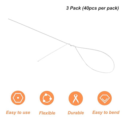 PATIKIL 32 Inch 22 Gauge Floral Stem Wire, 3 Pack/120 Pieces Bouquet Stem Paper Wrapped for DIY Crafts Flower Arrangements, White
