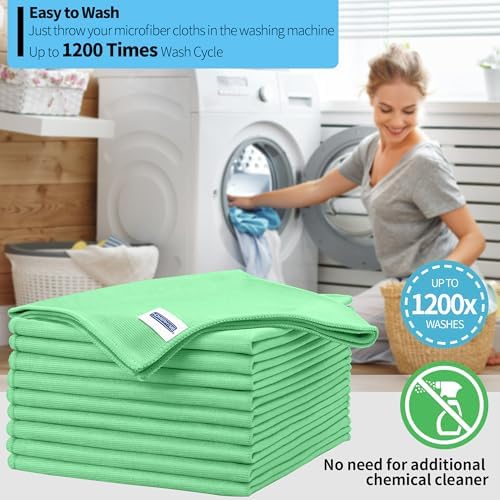 Microfiber Cleaning Cloth, 10 Pack Glasses Cleaning Cloth, Streak Free Lint - Image 5