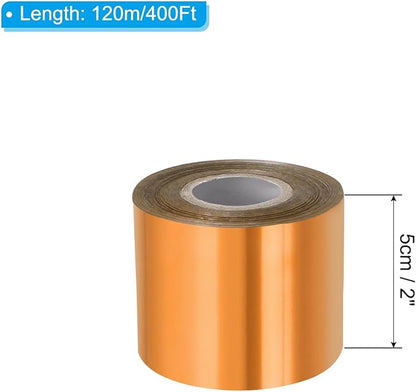 PATIKIL 2"x400Ft Hot Stamping Foil Paper, Heat Transfer Hot Stamping Paper Foil Roll for Leather DIY Logo Decor Craft Gift Package Scrapbook Card, Light Bronze