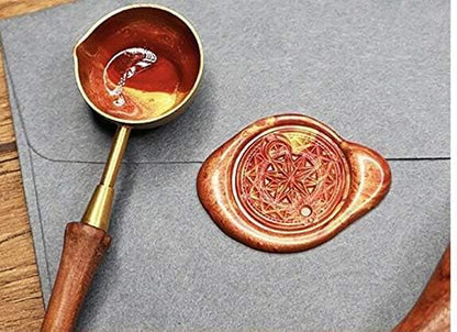 Vintage Santa Claus Monogram Sealing Wax Seal Stamp Red Brass Metal Handle Kit Custom Invitation Embellishment Christmas Gift Wrap Package Custom Logo Words Wax Seal Stamp Set