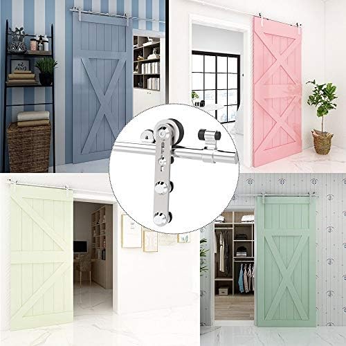 TSMST 4FT Sliding Barn Door Hardware Kit, Stainless Steel Heavy Duty Sturdy - Image 5