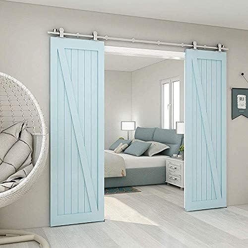 TSMST 12FT Sliding Barn Door Hardware Kit, Top Mount Stainless Steel Heavy Duty - Image 5