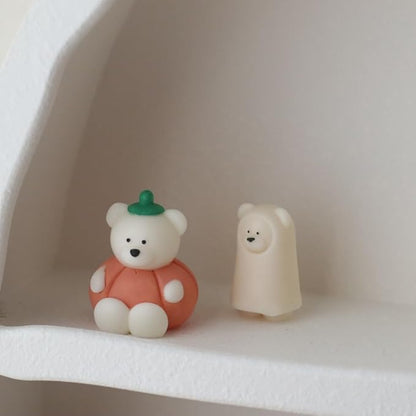 Halloween Pumpkin Cartoon Bear Silicone Candle Mold 3D Cute Resin Gypsum Ice Cube Baking Mold Bedroom Decor Birthday Party Gifts Wedding Souvenirs