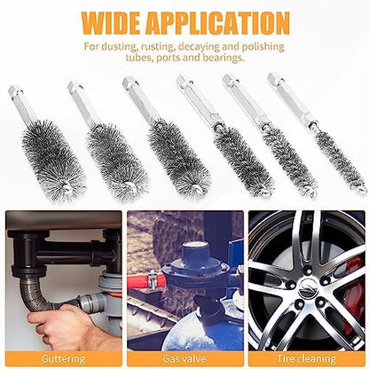 12 Pieces Wire Brush Drill Bore Cleaning Brush Set - Image 5
