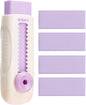 M&G 4+1 Pack Rubber Erasers Sliding Retractable Eraser, Soft Cute Erasers Push Pull Large Pencil Eraser with Plastic Sleeve 4 Refill Eraser for Students Kids, School Office Home Supplies (Purple)