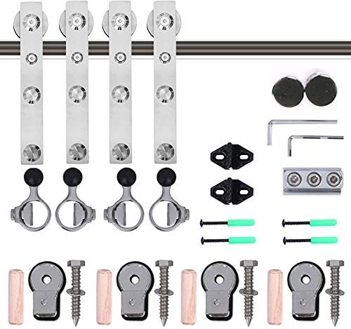 TSMST 6FT Sliding Barn Door Hardware Kit, Stainless Steel Heavy Duty Sturdy - Image 4