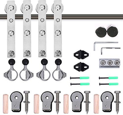 TSMST 6FT Sliding Barn Door Hardware Kit, Stainless Steel Heavy Duty Sturdy - Image 4