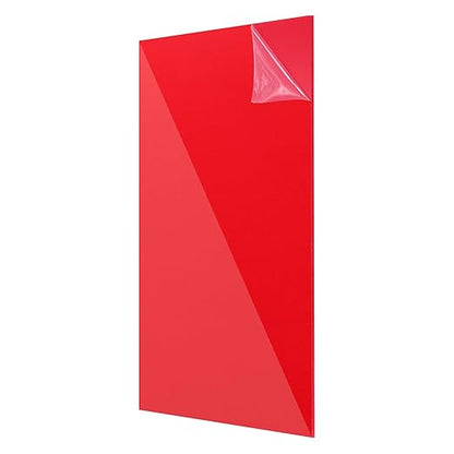 uxcell Acrylic Sheets 12x8 Inch Acrylic Panel 1/8 Inch-3mm Plastic Board for Picture Frames Sign Holders DIY Display Projects Craft, Clear Red