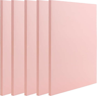 ZOENHOU 5 PCS 8.3 x 11.8 Inch Pink Large Rubber Stamp Carving Linoleum Blocks, Rectangle Creative Speedy Carve Block Engraving Crafts