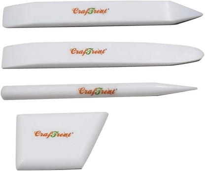 CrafTreat Teflon Bone Folder and Scoring Tool Set - Large, Ergo Square, Lifter and Burnisher - Paper Scorer, Card Folder, Binding Tool, Leather Burnisher - Smooth, Non Stick, Ergonomic Craft Tool