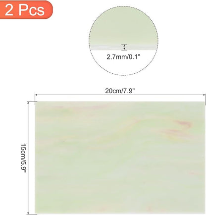 MECCANIXITY 2 Pcs Stained Glass Sheet Mosaic Tile 7.9 Inch x 5.9 Inch Rose Red Stained Glass Sheets for Crafts DIY Art Project