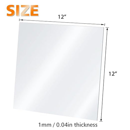 Egofine Plexiglass Sheets Acrylic Sheets 12 Pack of 12x12’’ 0.04 Thick Clear Plastic Cast Transparent Plexi Glass for Crafting Projects, Replacement Picture Frame Glass, DIY Display, Easy to Cut
