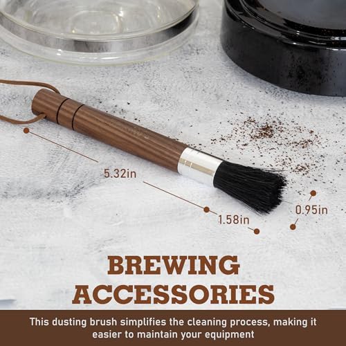 TAKAVU Coffee Grinder Brush, Natural Boar Bristle, Espresso Barista Cleaner - Image 2