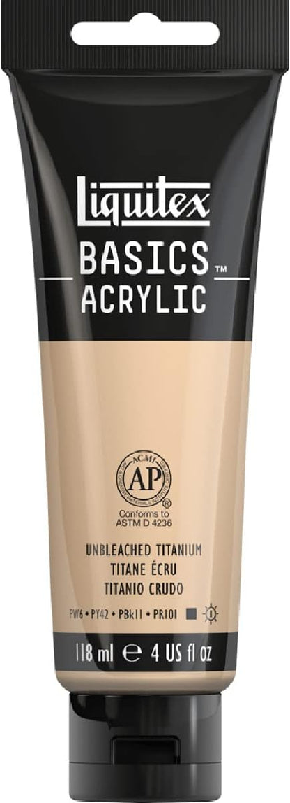 Liquitex BASICS Acrylic Paint, 118ml (4-oz) Tube, Unbleached Titanium