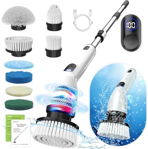 TUYU Electric Spin Scrubber, 8 Replaceable Brush Heads by TUYUElectricspinscrubber