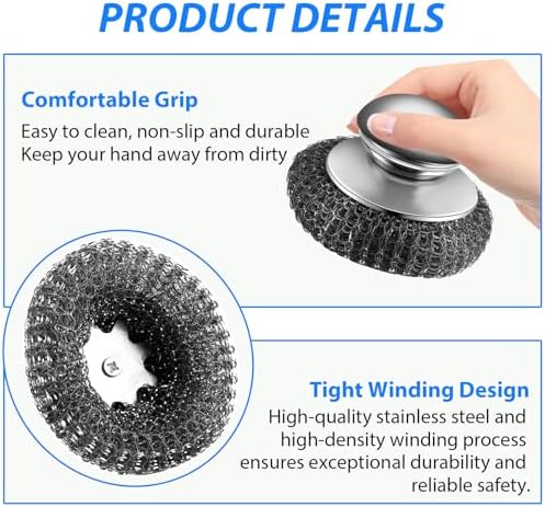 4-Pack Replaceable Steel Wool Scrubber - Image 2