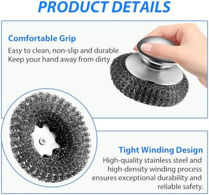 4-Pack Replaceable Steel Wool Scrubber - Image 2