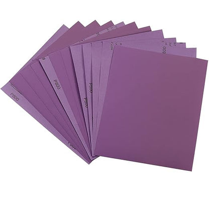 Sandpaper 800 Grit, Wet Dry Sanding Sheets 9 x 11 Inch, Advanced White Fused Alumina Abrasive Sander Paper for Wood Furniture Finishing, Metal Sanding, Automotive Polishing,12-Sheets