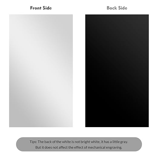 Laser Engraving Blank White ABS Double Color Plastic Sheet, 11.8x6.49x0.05 inch Materials Double Color Plastic Sheet for Interior Signs, Badges (White)