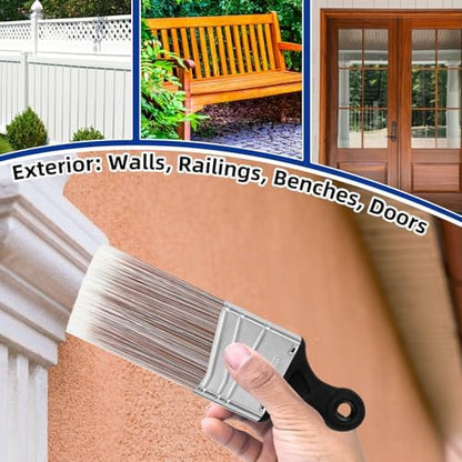 Wesquer 3-Pack Short Handle Angle Paint Brushes - Image 5