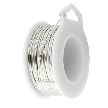 UTILE 18 20 22 24 Gauge 90 ft 99.9% Pure Soft Copper Wire for Electroculture Gardening, Jewelry Making, Crafting Wire Bendable, Plant Wire (Silver 22)