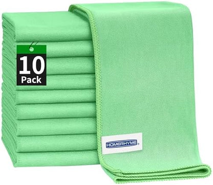 Microfiber Cleaning Cloth, 10 Pack Glasses Cleaning Cloth, Streak Free Lint by HOMERHYME