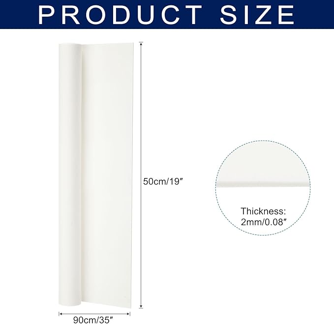 MECCANIXITY Foam Sheets Crafts 35x19 Inch 2mm EVA Craft Foam Paper Foam Sheets for Crafts Projects DIY Cosplay Modeling, White