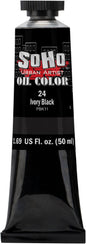 Soho Urban Artist Oil Paint - Ivory Black, 50 ml Tube - Best Valued Oil Colors for Painting, Excellent Pigment Load