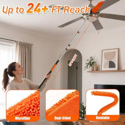 SISUPASSIE 30FT Reach High Ceiling Duster Kit, Window Cleaning kit - Image 6