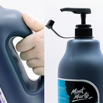 Mont Marte Discovery School Acrylic, Black, 1/2 Gallon (2 Liter). Ideal for Students and Artists. Excellent Coverage and Fast Drying. Pump Lid Included.