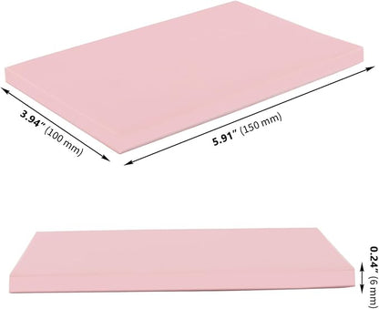ZOENHOU 12 Pcs 4" x 6" Pink Rubber Carving Blocks, Soft Rubber Crafts Rubber Stamping Blanks with Carving Tools, Linoleum Blocks for Printmaking