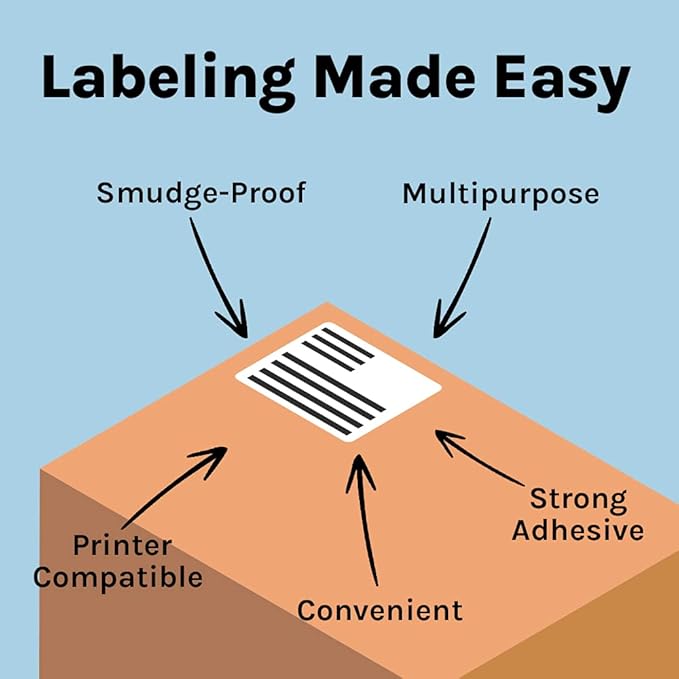 Premium Label Supply White Sticker FBA Labels – 4" x 3.33" – Laser/Inkjet Compatible – (6 per Sheet), 2000 Sheets - 12,000 Total Adhesive Labels