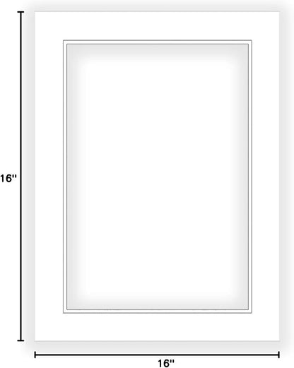 16x20 Mat for 13x19 Photo - Precut White on White Double Mat Picture Matboard for Frames Measuring 16 x 20 Inches - Bevel Cut Matte to Display Art Measuring 13 x 19 Inches - Acid Free ONE MAT