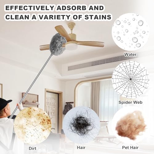 2PCS Ceiling Fan Cleaner Duster, Adjustable Microfiber Duster - Image 2